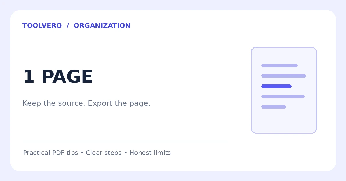 Keep the source. Export the page.