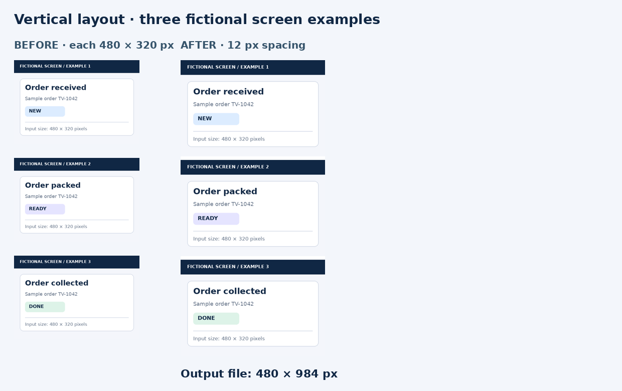 Sample screenshots combined into a vertical strip