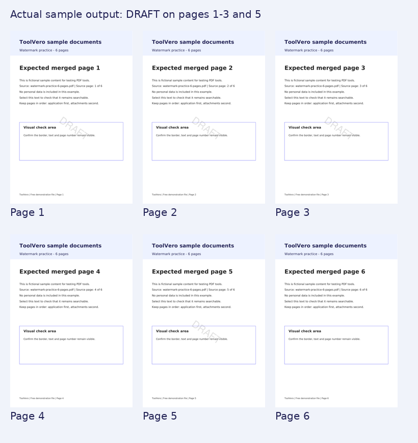 Example watermark placement on a PDF page